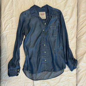 Mossimo Supply Co. Blue Denim Chambray Shirt Size Small